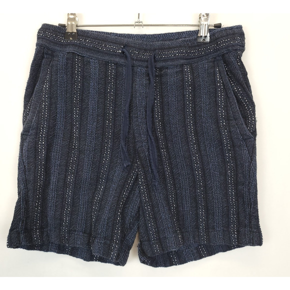 Zara Shorts Knit Drawstring Pull On Pockets Men S Striped Navy Festive Beachy - Picture 1 of 9